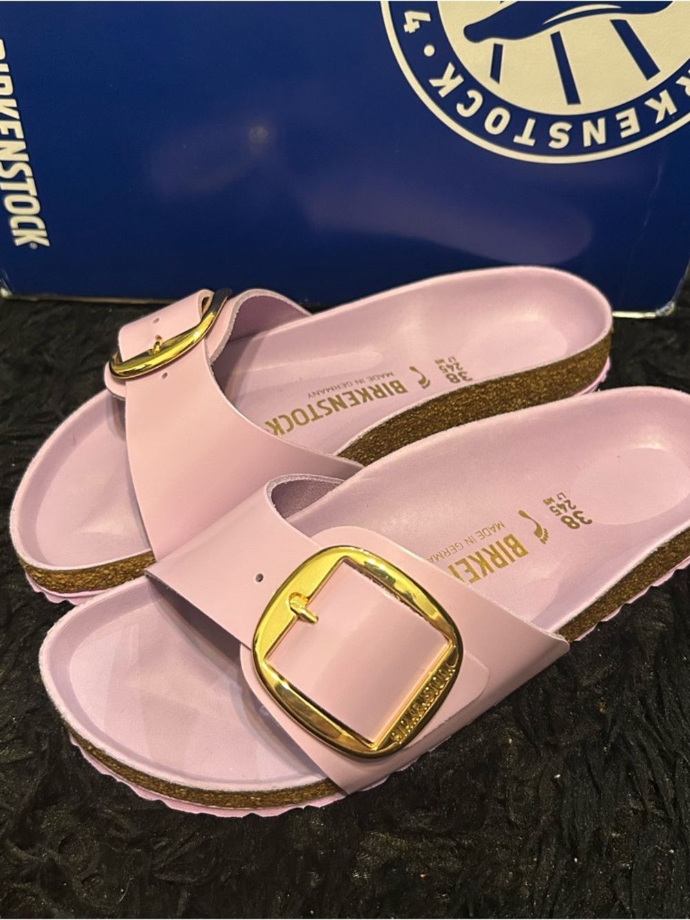 BIRKENSTOCK Madrid big buckle leather gold buckle sandals shoes women’s eur 38 - Picture 2 of 7